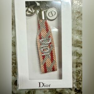 RARE COLOR Dior Woven Multicolored Keychain w Star & ‘CD’ pendant Sealed in Box